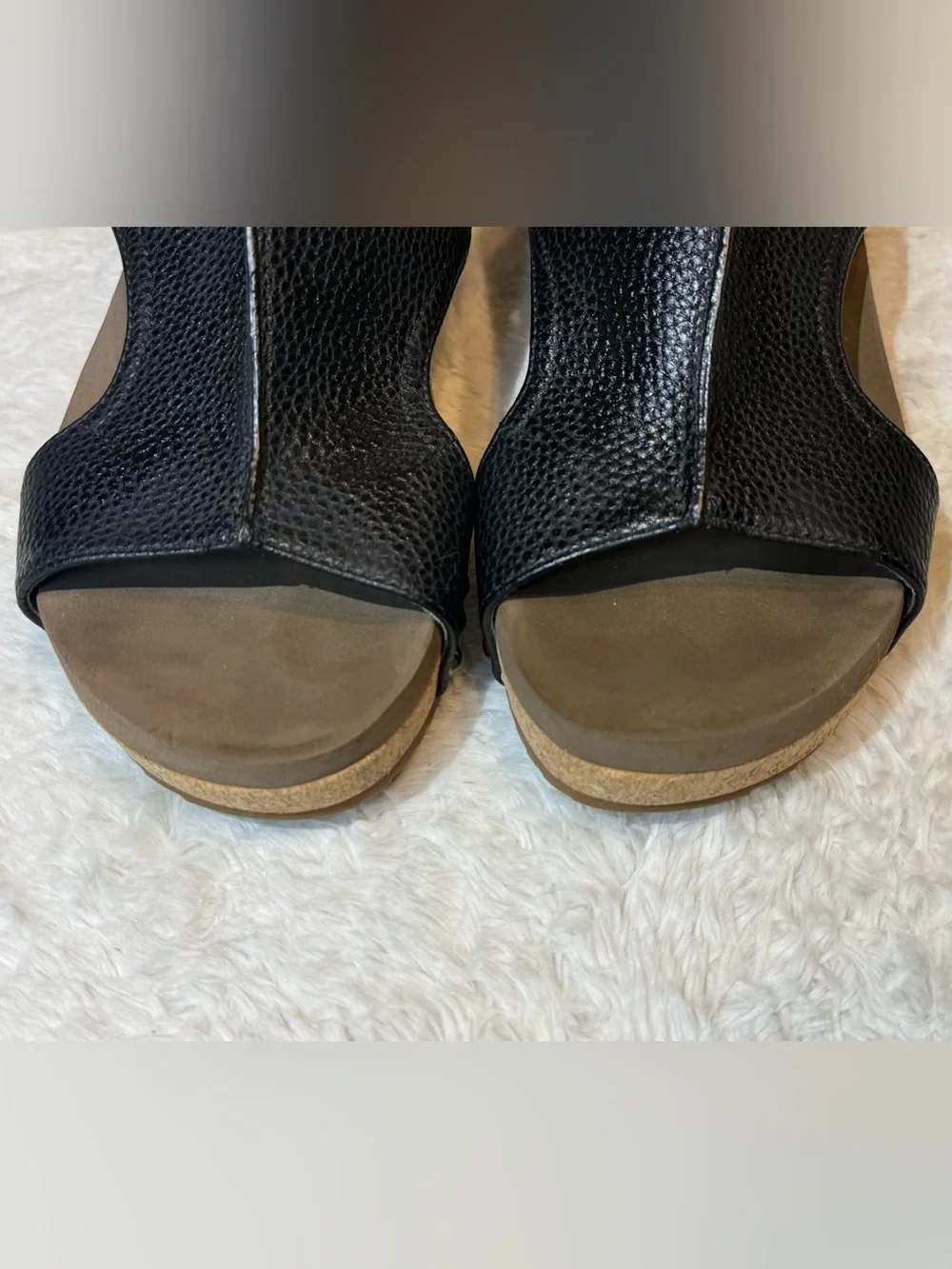 Boutique Corkys Volta wedge sandals in black size 8
